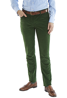 Pantalon en velours côtelé, vert