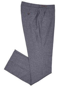 Pantalon en flanelle de laine, gris chiné