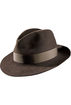 Chapeau Fedora pliable, en feutre poil de lapin, brun/gris