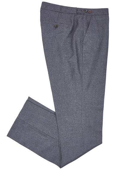 Pantalon en flanelle de laine, gris chiné