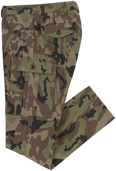 Pantalon cargo, imprim camouflage